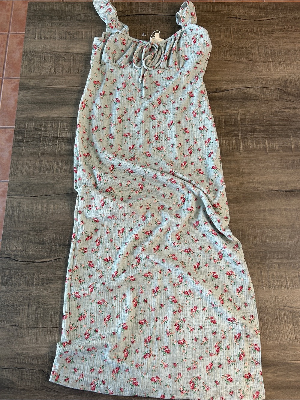 See You Monday Mint Green Floral Maxi dress